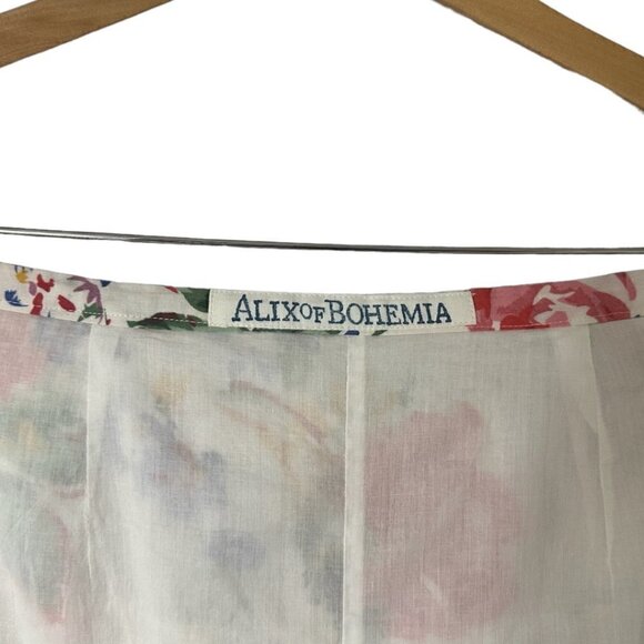 Alix‎ of Bohemia Tasha Rose Floral Ruffle Tiered Midi Skirt Small Cottagecore - Picture 14 of 16
